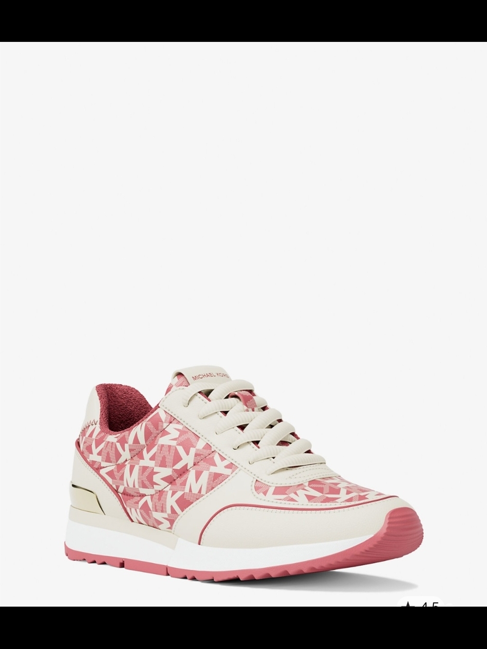 MICHAEL Michael Kors Women's Pink and Cream Andi Graphic Logo Trainer Sneakers